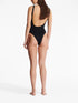 logo-print scoop-back swimsuit